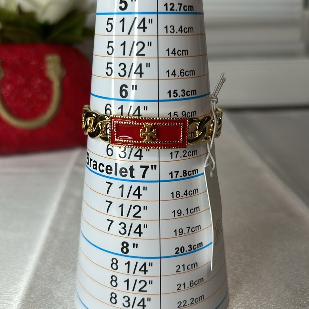 Brand new Tory Burch gold and red bracelet - Picture 4 of 4